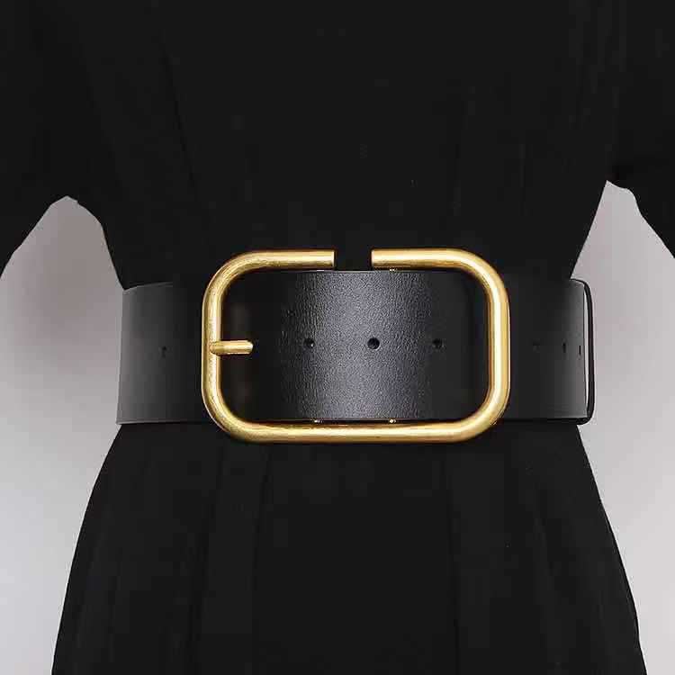 Women’s Cowhide Wide Waist Belt – Decorative Skirt & Coat Belt