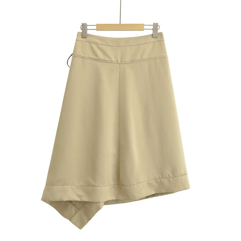 Women’s Elegant Wrap Midi Skirt – Mid-Waist Summer Fashion