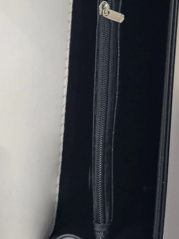 Leather Handbag with Detachable Chain Shoulder Strap