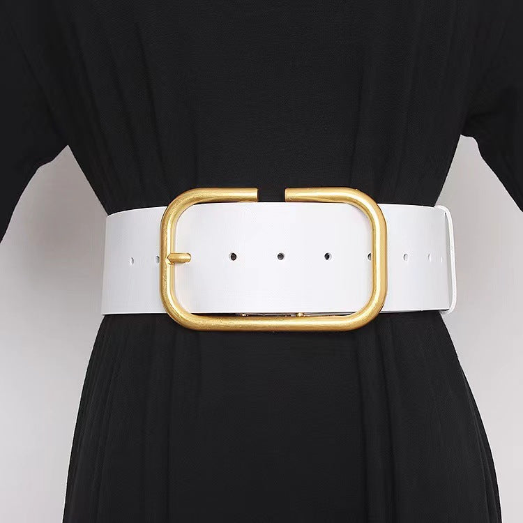 Women’s Cowhide Wide Waist Belt – Decorative Skirt & Coat Belt