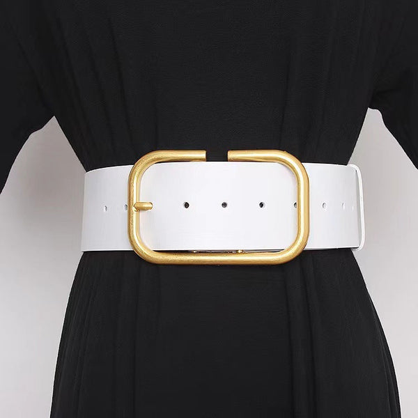 Women’s Cowhide Wide Waist Belt – Decorative Skirt & Coat Belt