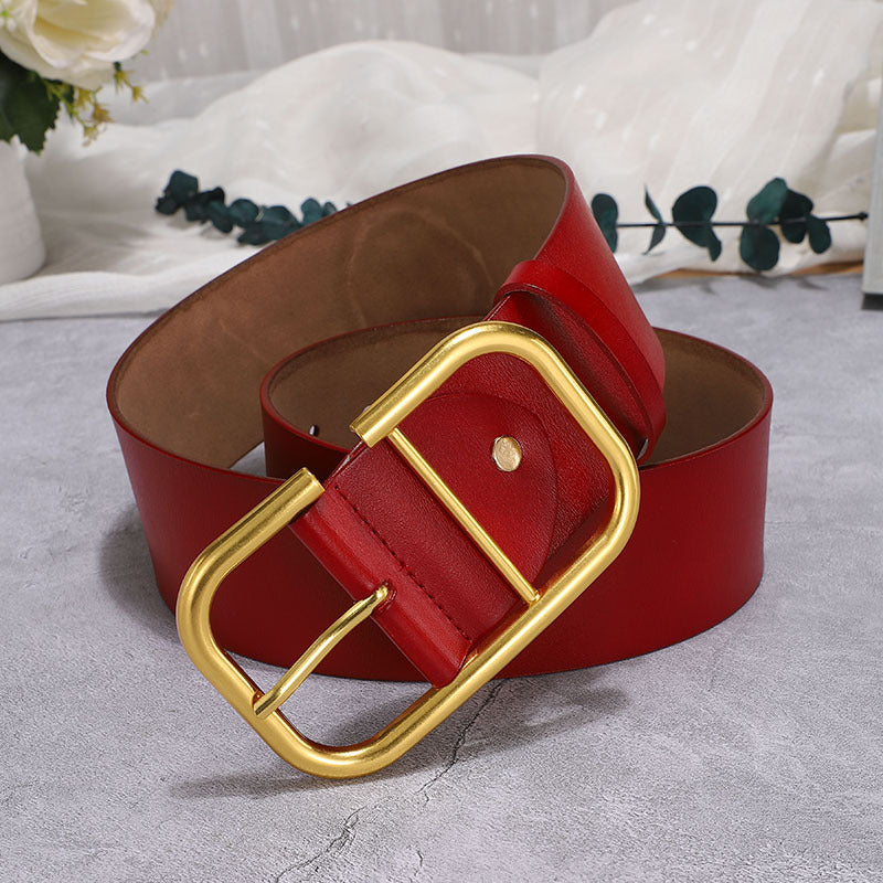 Women’s Cowhide Wide Waist Belt – Decorative Skirt & Coat Belt
