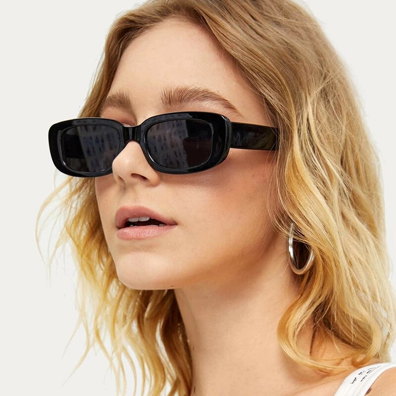 Women’s Small Square Sunglasses – Olive Green Trendy INS Style