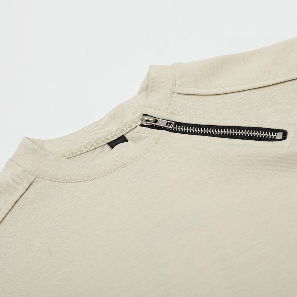Men’s Loose Fit Heavyweight Short Sleeve Tee with Zipper Detail