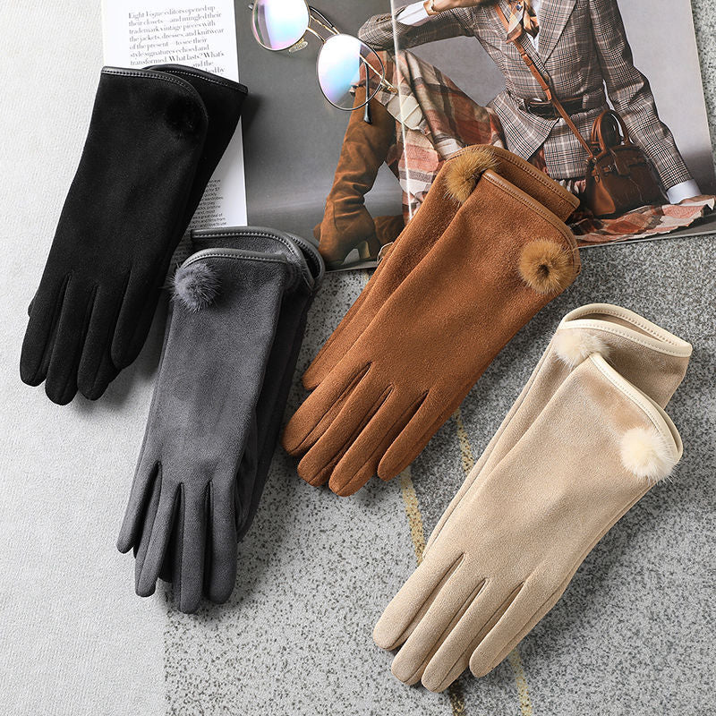 Women’s Korean Style Winter Fleece Gloves – Warm Autumn Fashion