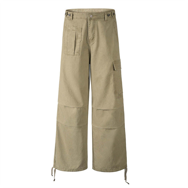 Men’s Loose Fit Straight Leg Workwear Pants with Pleated Design