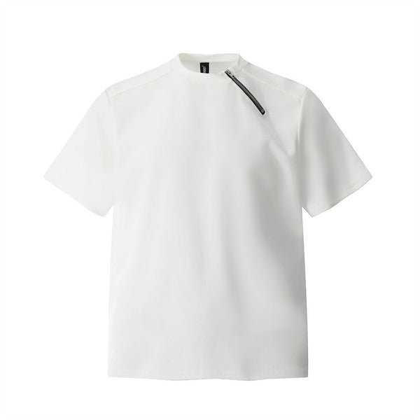 Men’s Loose Fit Heavyweight Short Sleeve Tee with Zipper Detail