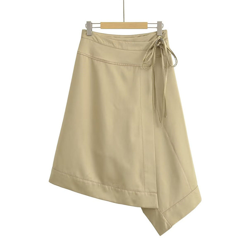 Women’s Elegant Wrap Midi Skirt – Mid-Waist Summer Fashion