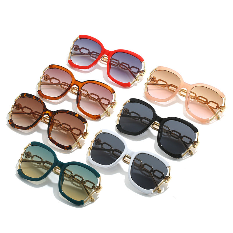 Chains Sunglasses – Metal Hollow UV400 Street Fashion Shades