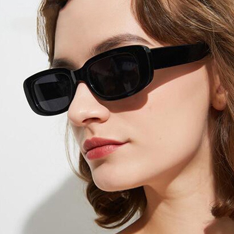 Women’s Small Square Sunglasses – Olive Green Trendy INS Style