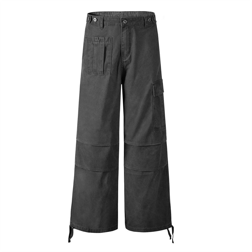 Men’s Loose Fit Straight Leg Workwear Pants with Pleated Design