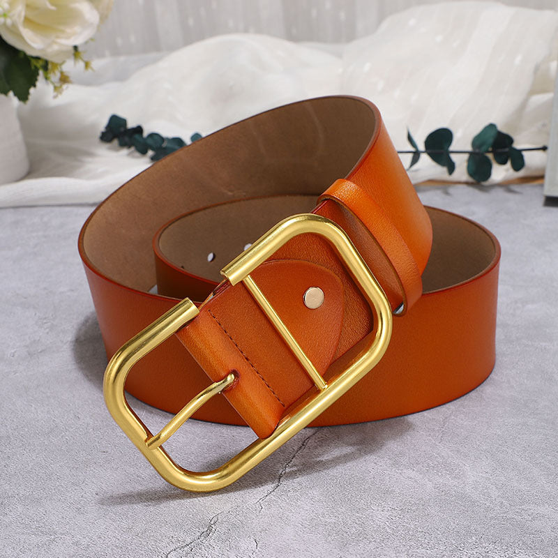 Women’s Cowhide Wide Waist Belt – Decorative Skirt & Coat Belt
