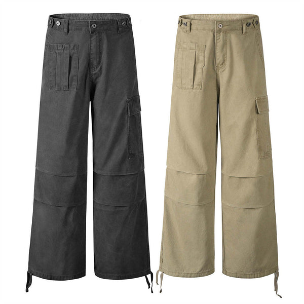 Men’s Loose Fit Straight Leg Workwear Pants with Pleated Design