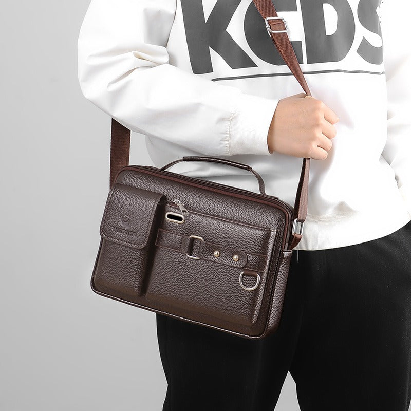 Men’s One Shoulder Crossbody Bag – Casual Business Satchel