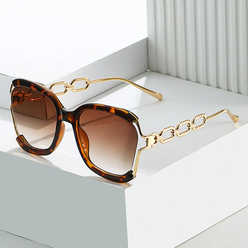 Chains Sunglasses – Metal Hollow UV400 Street Fashion Shades