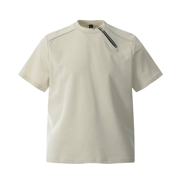 Men’s Loose Fit Heavyweight Short Sleeve Tee with Zipper Detail