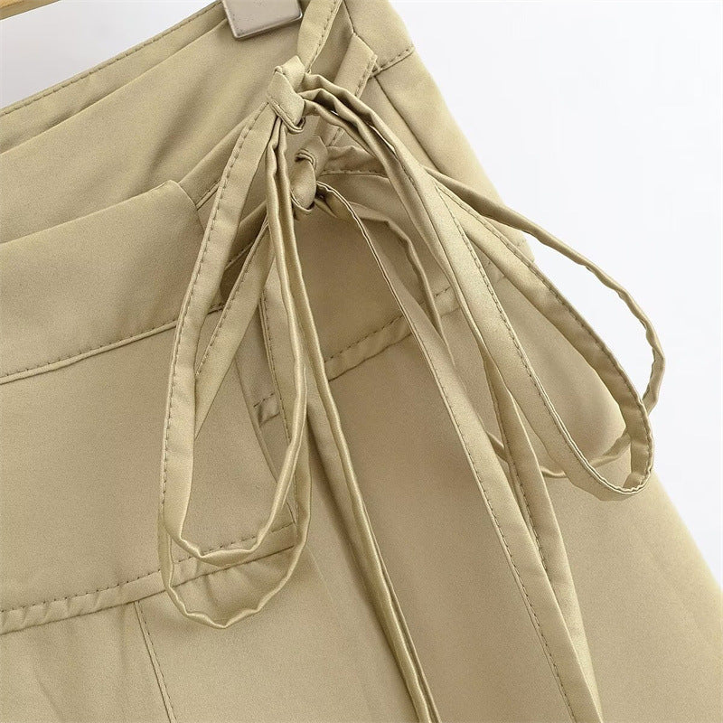 Women’s Elegant Wrap Midi Skirt – Mid-Waist Summer Fashion