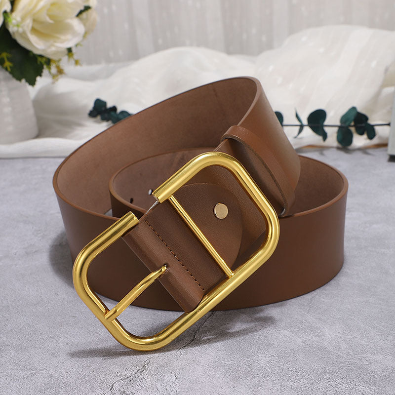 Women’s Cowhide Wide Waist Belt – Decorative Skirt & Coat Belt