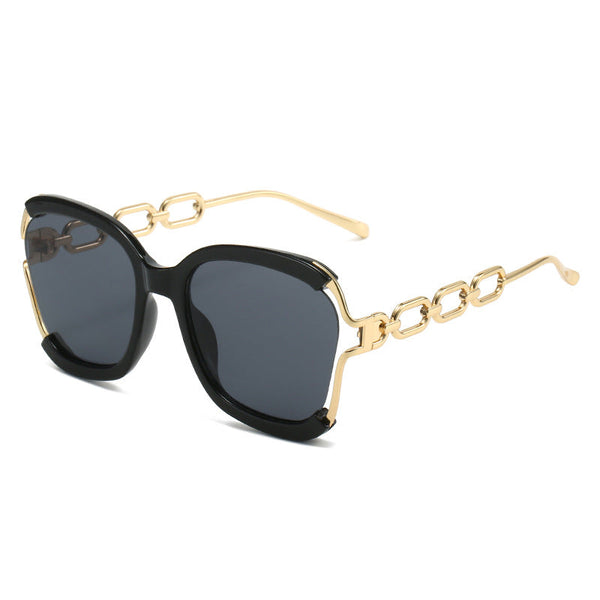 Chains Sunglasses – Metal Hollow UV400 Street Fashion Shades