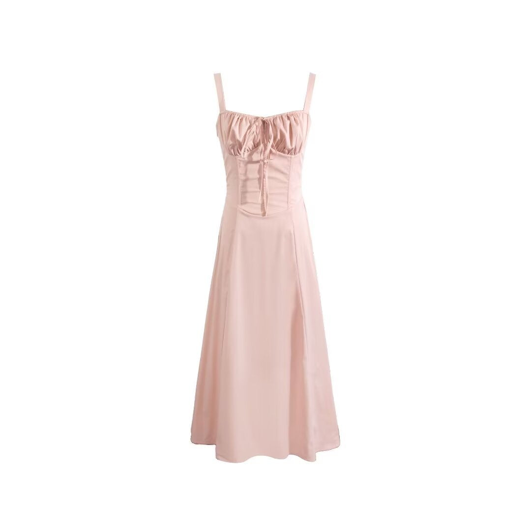 Women’s Floral Corset Maxi Dress – Square Neck A-Line Long Dress