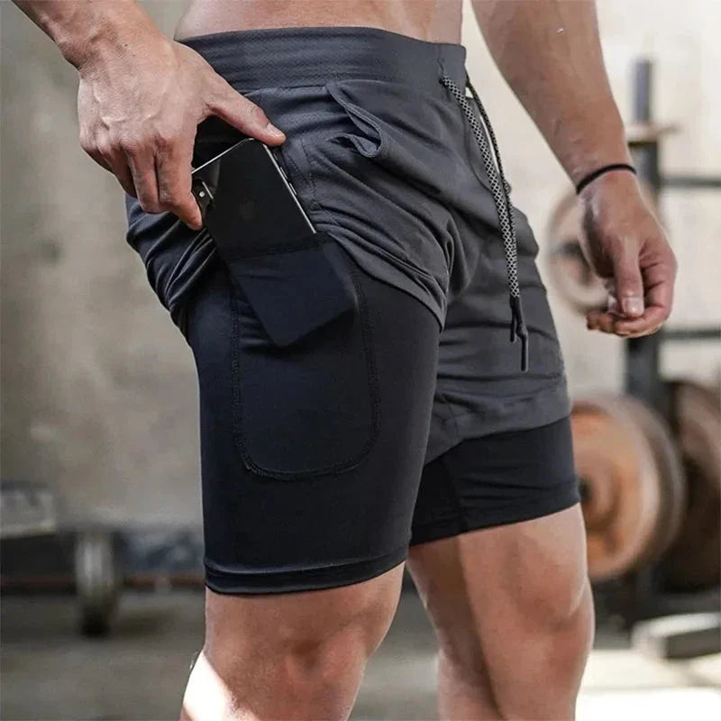 Men’s 2-in-1 Camo Running Shorts with Compression Liner