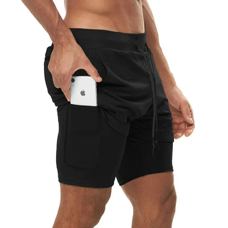 Men’s 2-in-1 Camo Running Shorts with Compression Liner