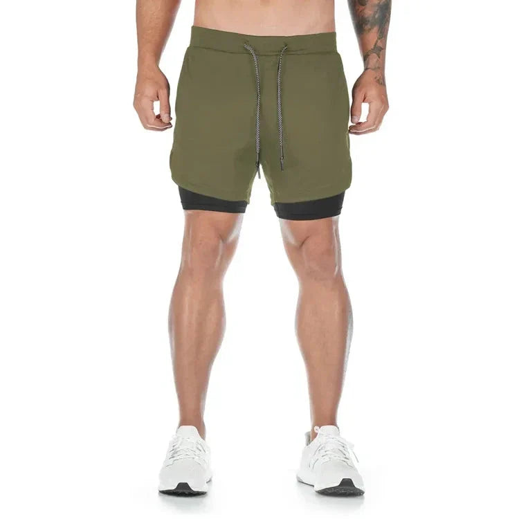 Men’s 2-in-1 Camo Running Shorts with Compression Liner