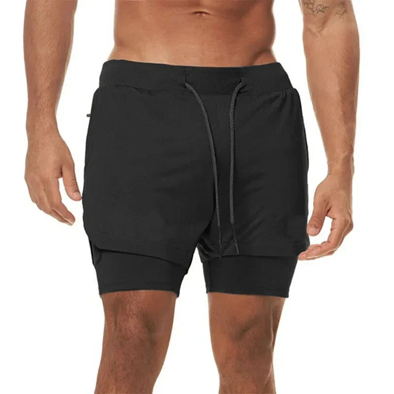 Men’s 2-in-1 Camo Running Shorts with Compression Liner
