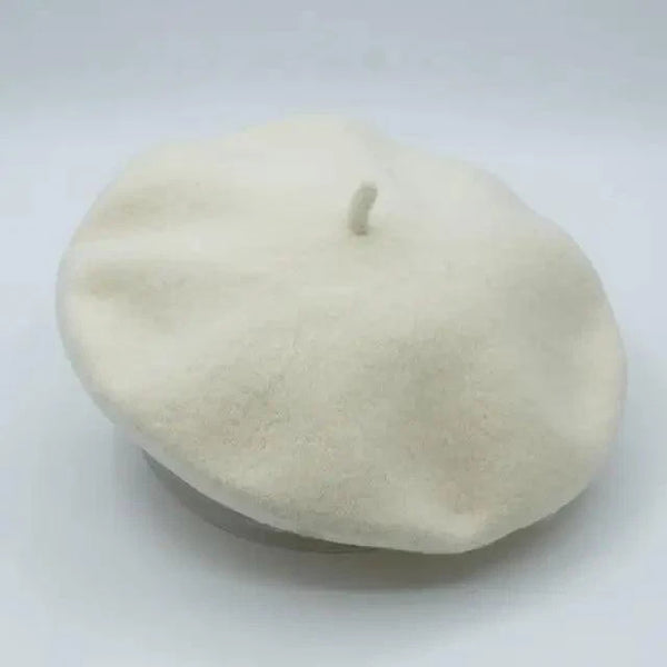 Unisex 100% Wool Beret Hat – Vintage Autumn Winter Painter Cap