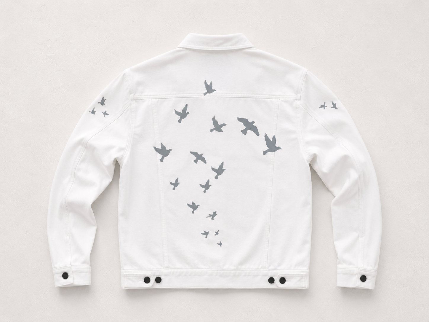 Men’s Beach Birds Jacket – Snow White Casual Outerwear
