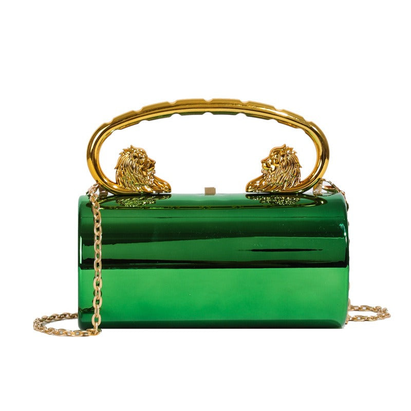 Women’s Acrylic Chain Crossbody Bag – Solid Color Fashion Handbag