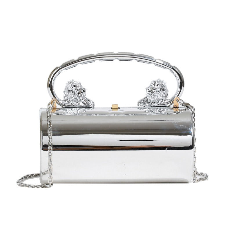 Women’s Acrylic Chain Crossbody Bag – Solid Color Fashion Handbag