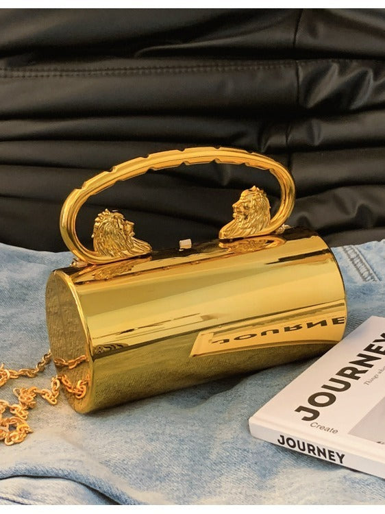 Women’s Acrylic Chain Crossbody Bag – Solid Color Fashion Handbag