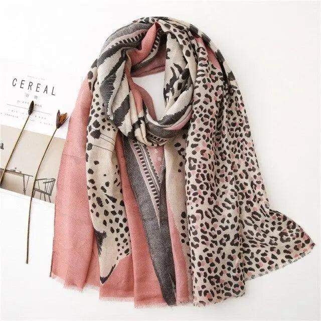 Women’s Leopard Print Scarf – Autumn Winter Fashion Wrap