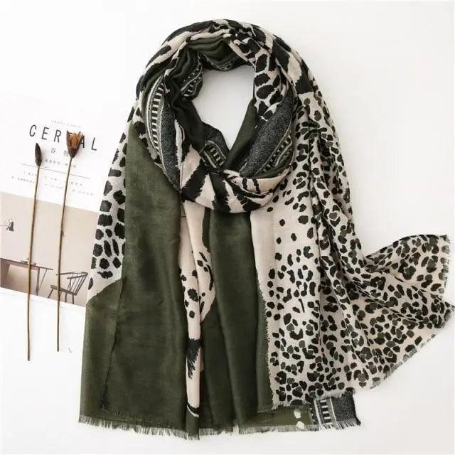 Women’s Leopard Print Scarf – Autumn Winter Fashion Wrap