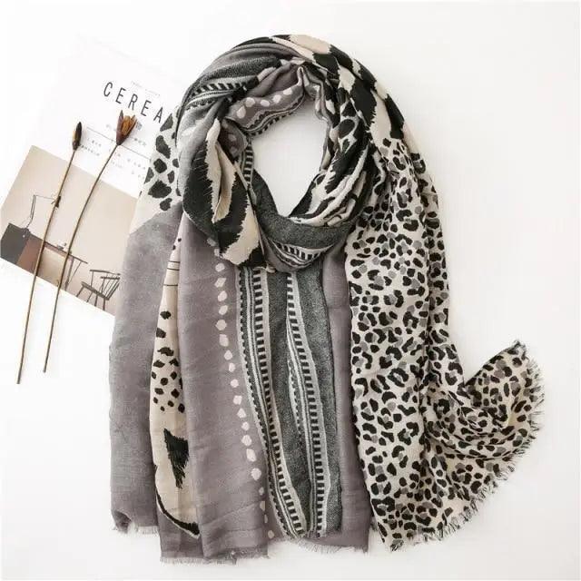 Women’s Leopard Print Scarf – Autumn Winter Fashion Wrap
