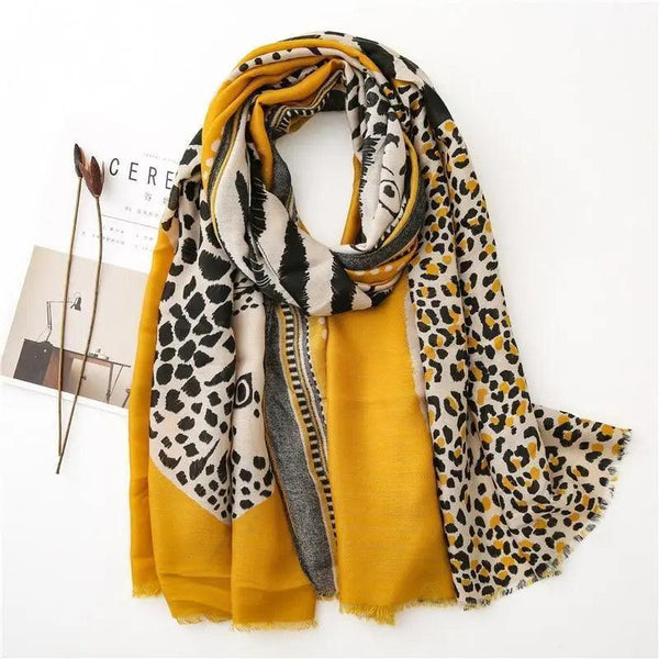 Women’s Leopard Print Scarf – Autumn Winter Fashion Wrap