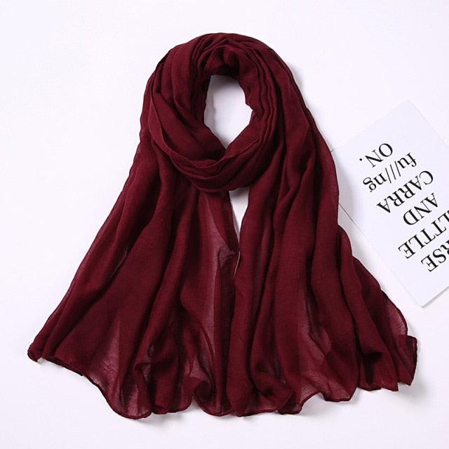 Women’s Soft Viscose Cotton Scarf – Lightweight Elegant Shawl Hijab Wrap