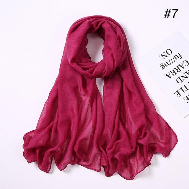 Women’s Soft Viscose Cotton Scarf – Lightweight Elegant Shawl Hijab Wrap