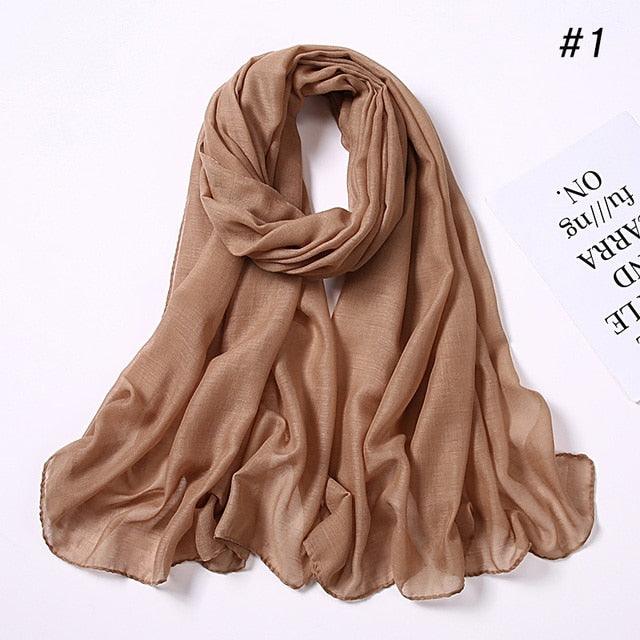 Women’s Soft Viscose Cotton Scarf – Lightweight Elegant Shawl Hijab Wrap