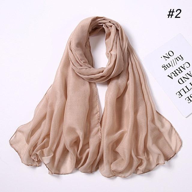 Women’s Soft Viscose Cotton Scarf – Lightweight Elegant Shawl Hijab Wrap