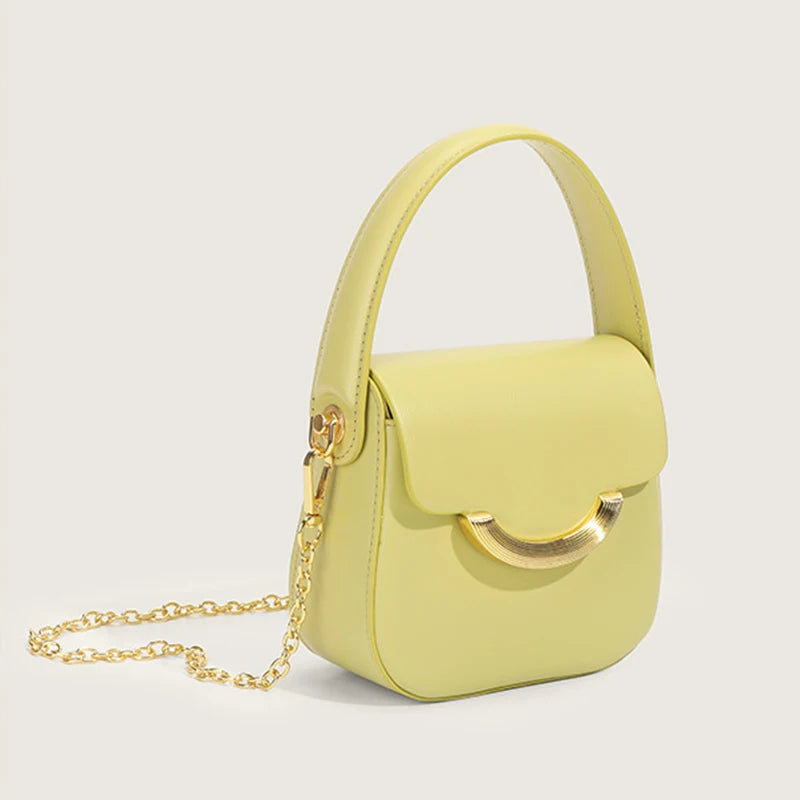 Women’s Mini Square Chain Crossbody Bag – Solid Color Fashion Handbag