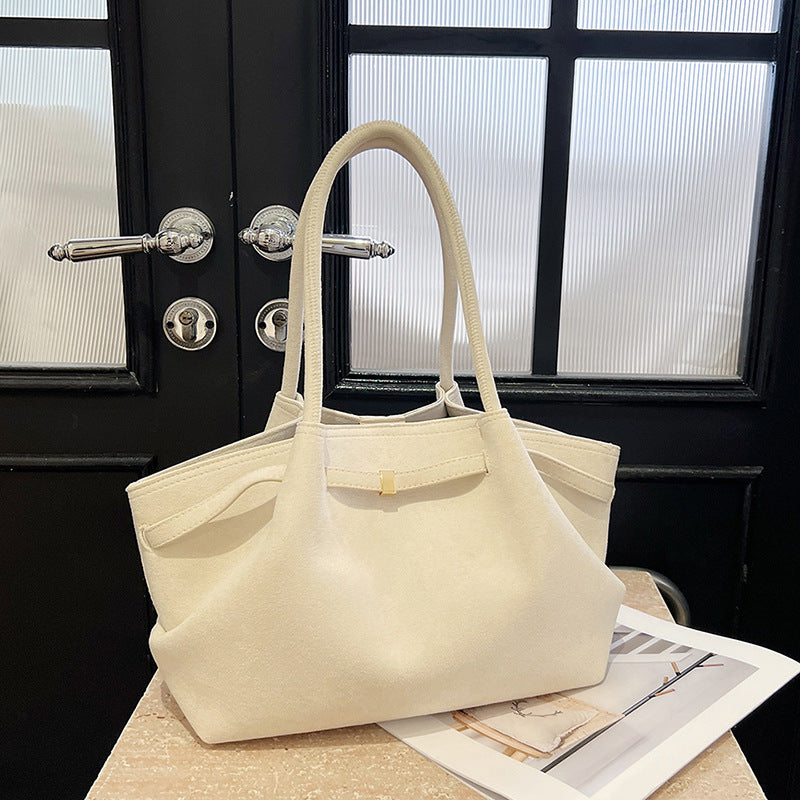 Women’s Suede Tote Bag – Retro High-End Large Capacity Commuter Bag