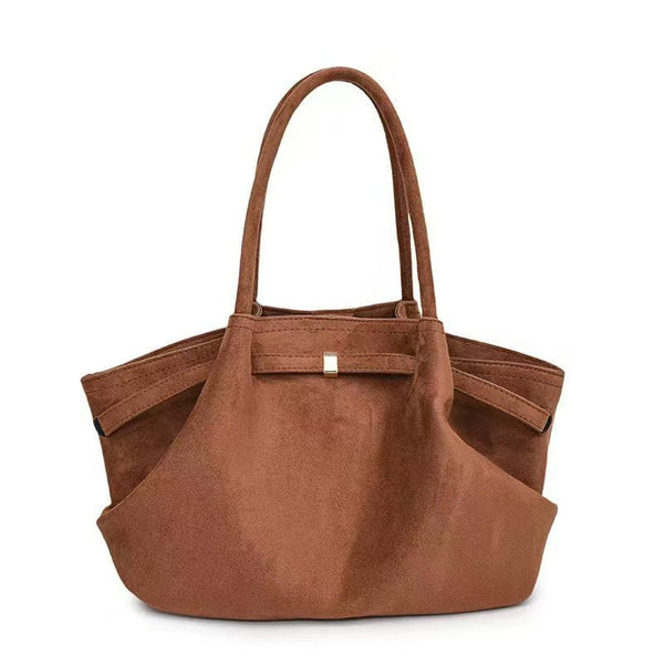 Women’s Suede Tote Bag – Retro High-End Large Capacity Commuter Bag