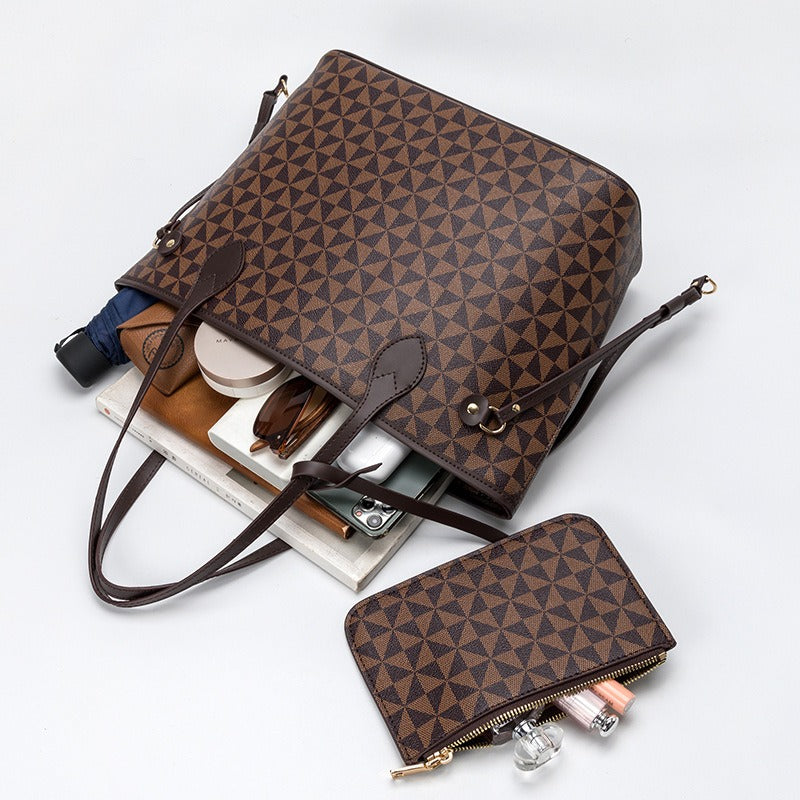 Windmill Pattern Tote Bag Set – Large Capacity Mother’s Shoulder Bag (2-Piece)