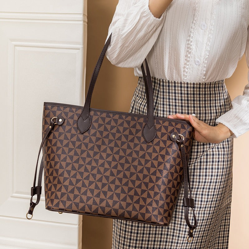Windmill Pattern Tote Bag Set – Large Capacity Mother’s Shoulder Bag (2-Piece)