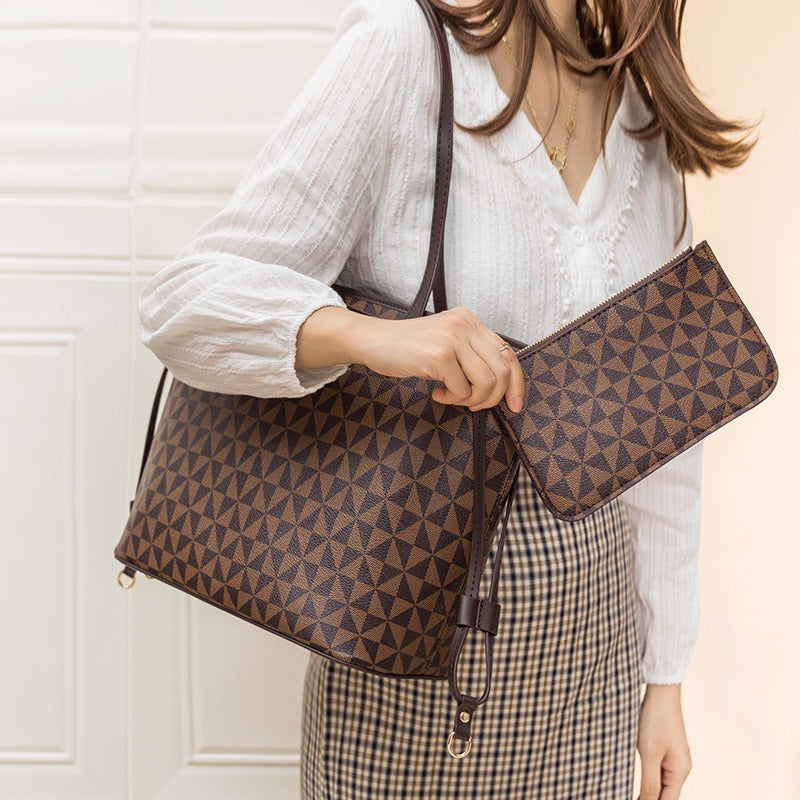 Windmill Pattern Tote Bag Set – Large Capacity Mother’s Shoulder Bag (2-Piece)