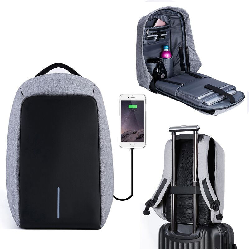 Men’s Waterproof 15" Laptop Backpack – Anti-Theft USB Charging Travel Bag