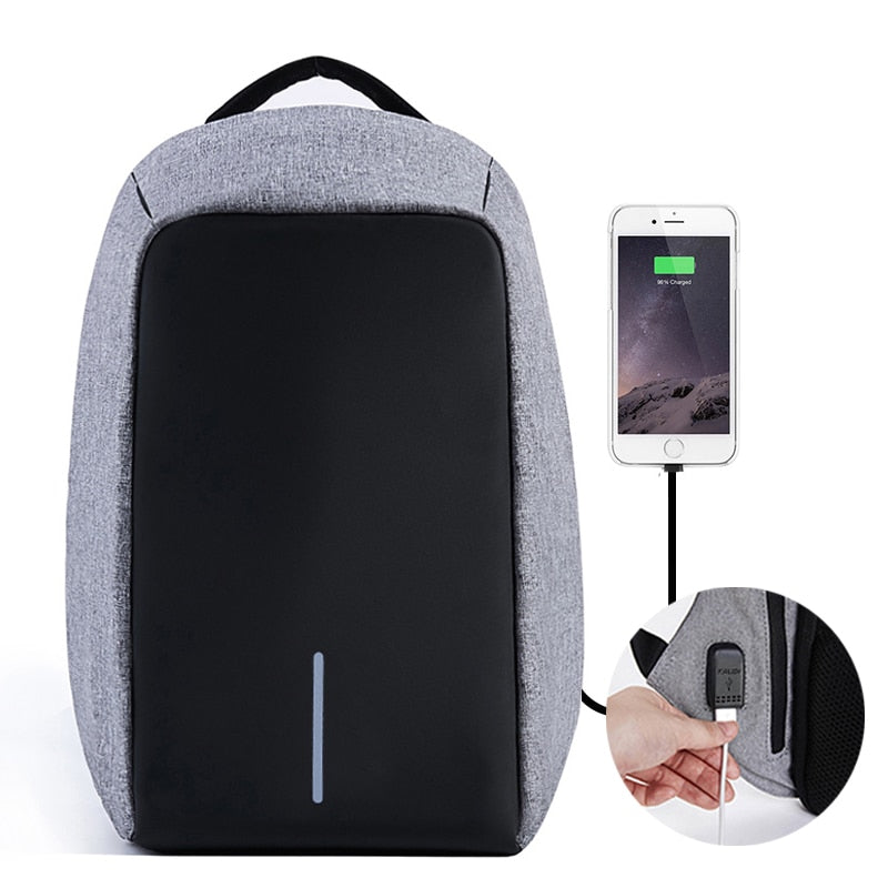 Men’s Waterproof 15" Laptop Backpack – Anti-Theft USB Charging Travel Bag