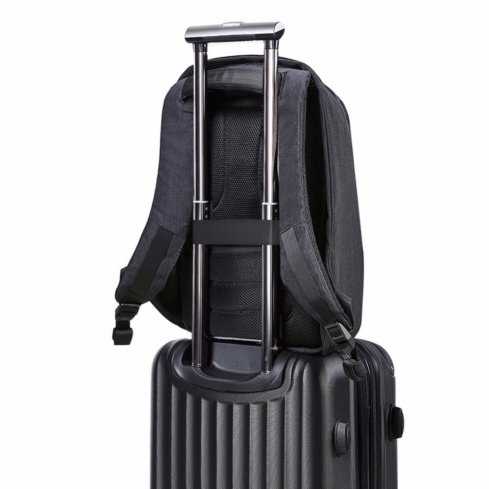 Men’s Waterproof 15" Laptop Backpack – Anti-Theft USB Charging Travel Bag